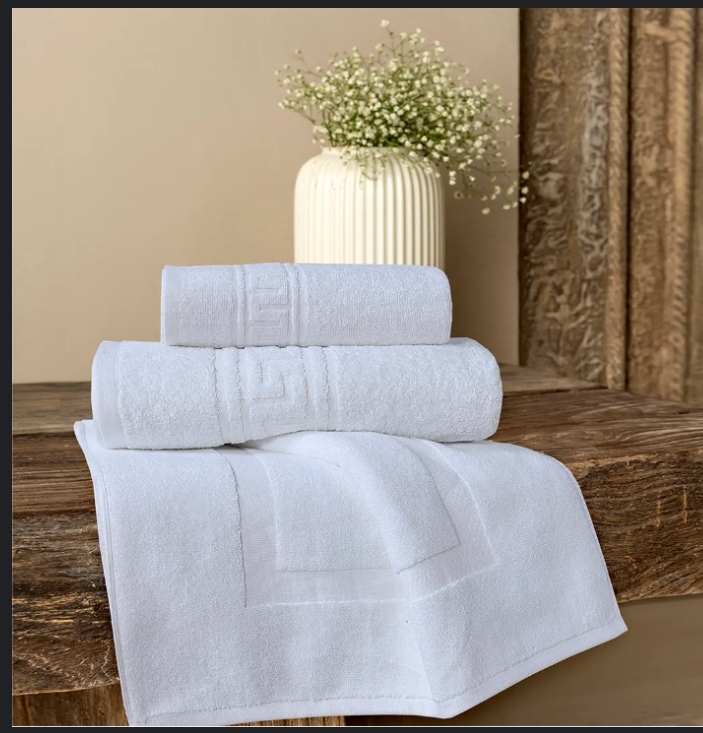 Elegant White Cotton Towel